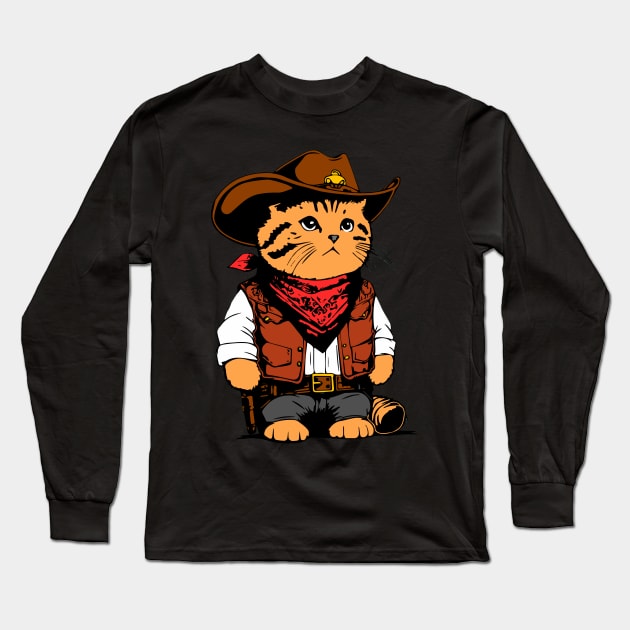 Meowtown sheriff Long Sleeve T-Shirt by Lenimski